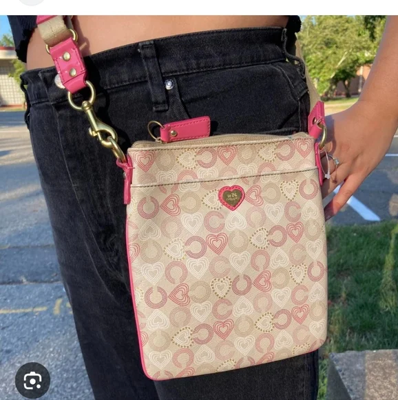 Coach Tan and Pink Crossbody Bag - Picture 1 of 8